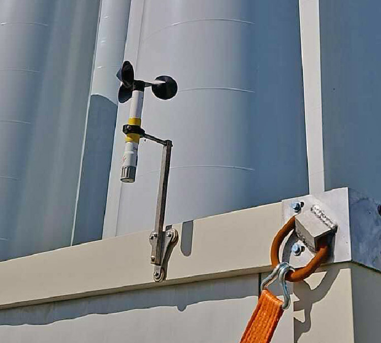 Wind Sensor Installed on Barge