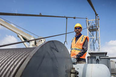 Worker at construction site