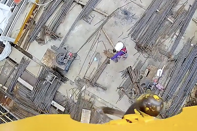 Crane lift view from the hook