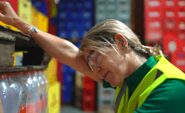 Worker feels the heat at worksite