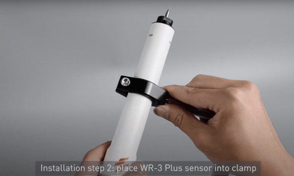 Place WR-3 Plus wind sensor into the mounting clamp