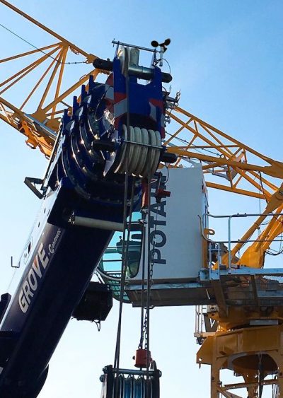 WR-3 Plus installed on top of crane