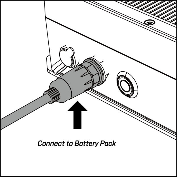 Use a 3-pin power cable to connect the battery pack