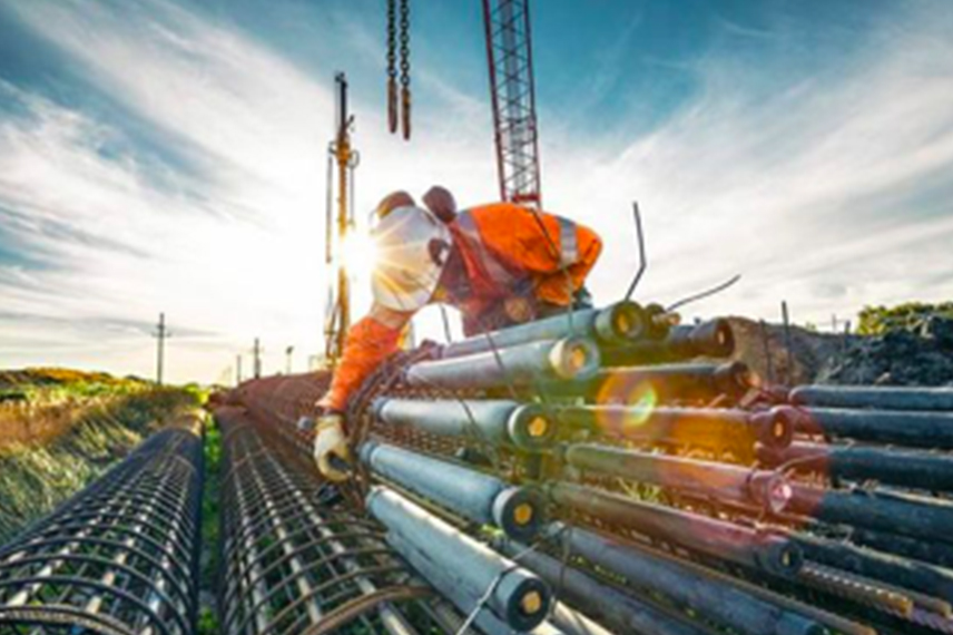Worker at construction site