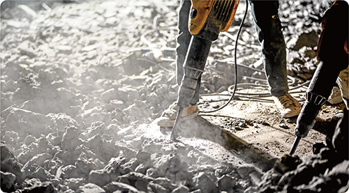 Workers at construction site