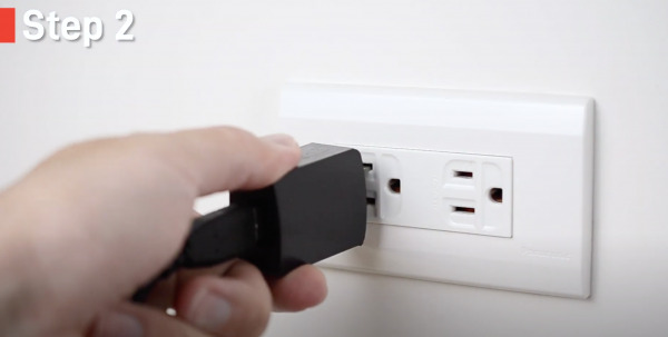 Plug USB adapter to power socket.