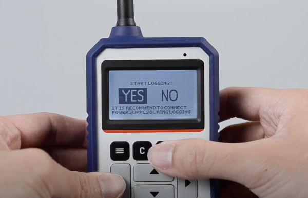 Turn ON “Logging” function and confirm.