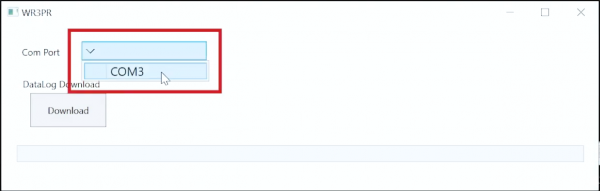 Select corresponding COM3 port.